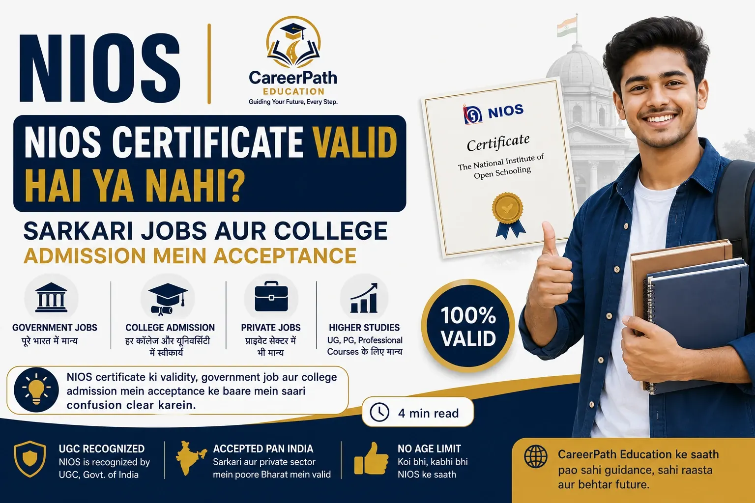 NIOS certificate validity in jobs and college admission